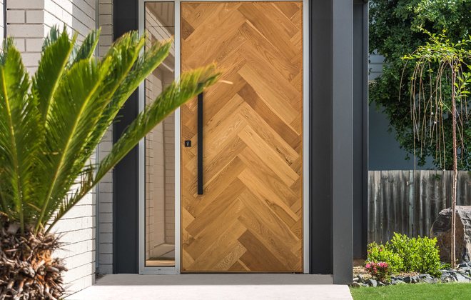 Custom timber entry — Modern Family Home